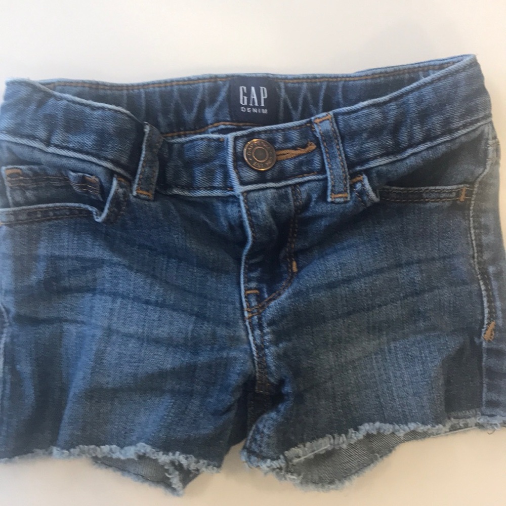 Girls size 5 denim cutoff shorts- adjustable waist